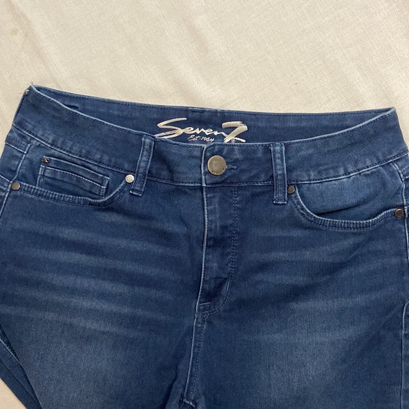 Seven7 Womens Booty Shaper Dark Denim Stretch Skinny Jeans - EUC Size 12 - Picture 3 of 15
